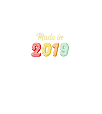 made in 2019 retro minta fekete pólón