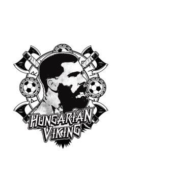 Hungarian Viking fekete minta fekete pólón