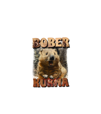 BOBER wombat minta fekete pólón