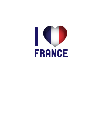 i heart france minta fehér pólón