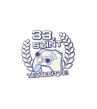 33. szint teljesítve minta fehér pólón