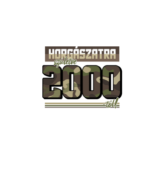 Horgászatra születve - 2000 minta fekete pólón