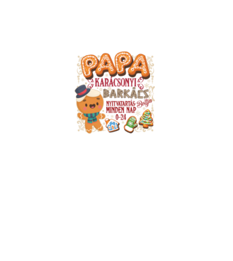 Papa karácsonyi barkácsbolt bögre méret minta fehér pólón
