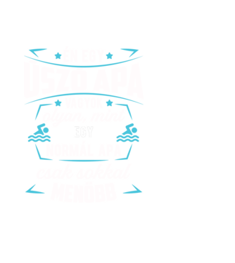 Menő Úszó apa minta fekete pólón