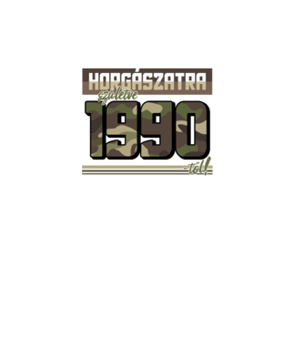 Horgászatra születve - 1990 minta fekete pólón