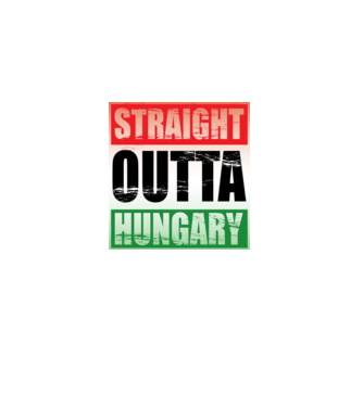 Straight Outta Hungary minta fekete pólón