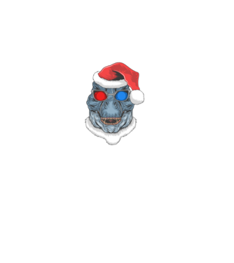 Santasaurus Rex minta sötétkék pólón