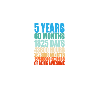 5 years of being awesome minta fekete pólón