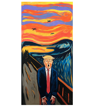 Trump sikoly minta fehér pólón