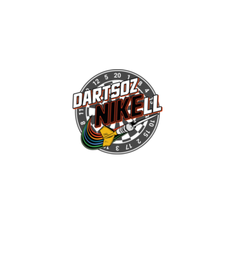 DartsozNIKELL retro minta farmerkék pólón