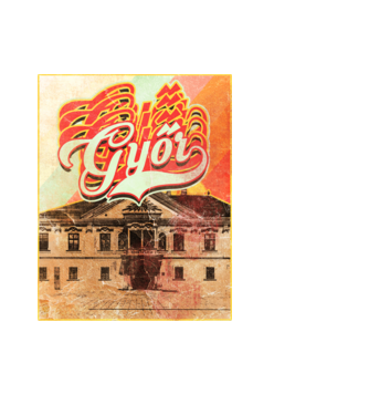 Retro Győr minta világoskék pólón
