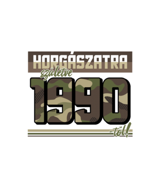 Horgászatra születve - 1990 minta fehér pólón