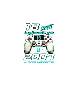 Gamer szülinap 18 éves minta fekete pólón