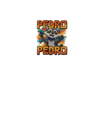 Retro Pedro minta fekete pólón