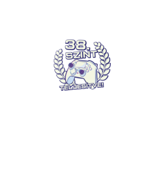 38. szint teljesítve minta fekete pólón