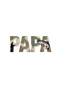 Horgász Papa minta fekete pólón