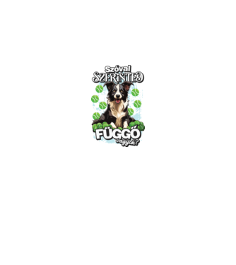 Border Collie labda függő minta királykék pólón