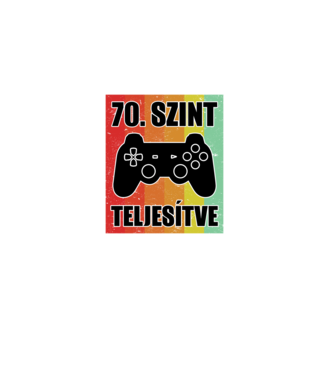 70 szint teljesítve retro gamer minta fekete pólón