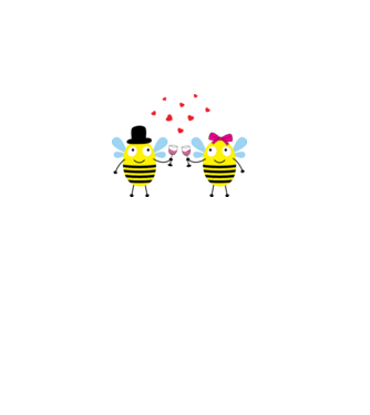bees minta fehér pólón