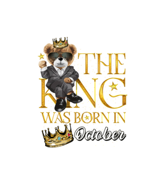 The king was born int OCTOBER minta fehér pólón