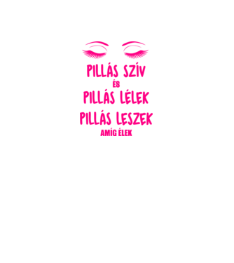 Pillás szív és pillás lélek minta fekete pólón