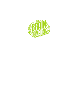 brain_damaged_logo_blanc minta fekete pólón