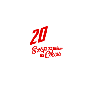 Szép okos és szerény 20 éves minta fekete pólón