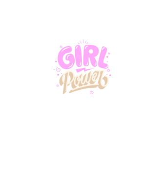 Girl power minta fekete pólón
