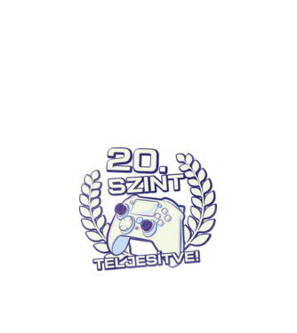 20. szint teljesítve minta fekete pólón