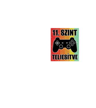 11 szint teljesítve retro gamer minta neonsárga pólón