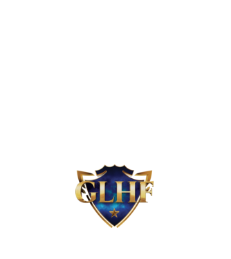 GLHF címer minta sötétkék pólón