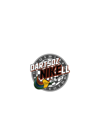 DartsozNIKELL retro minta fehér pólón