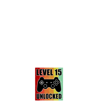 level 15 unlocked retro gamer minta fehér pólón