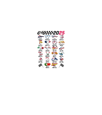 MOTOGP 25 CALENDAR fehér alapra minta fehér/piros pólón