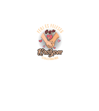 Férj és feleség Királyom páros minta fekete pólón