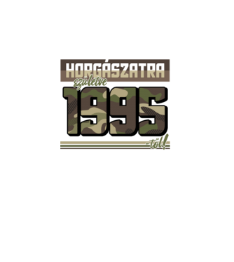 Horgászatra születve - 1995 minta fekete pólón