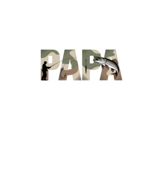 Horgász Papa minta fekete pólón
