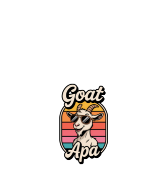 Goat Apa minta fekete pólón