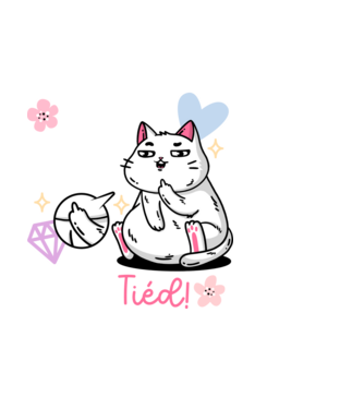 Kabbe cica minta fehér pólón