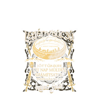 Gyűrűk Ura legénybúcsú minta fehér pólón