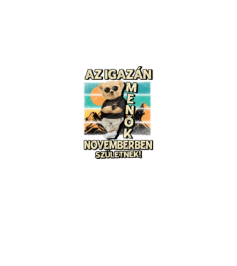 Retro Menő Mackó szülinapos NOVEMBER minta fekete pólón