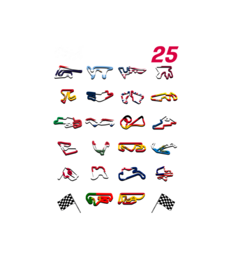 MOTOGP 25 CALENDAR fekete alapra minta fekete pólón