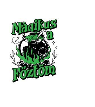 Boszorkánykonyha minta fekete pólón