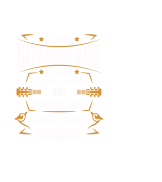 Menő Gitáros apa minta fekete pólón