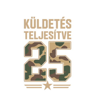 Küldetés teljesítve 25 minta fehér pólón