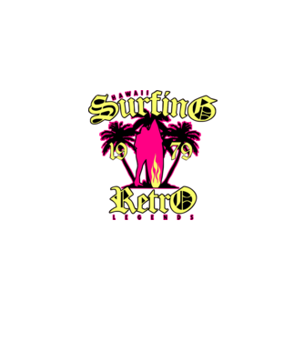 surfing retro minta fehér pólón