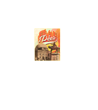 Retro Pécs minta világos rózsaszín pólón