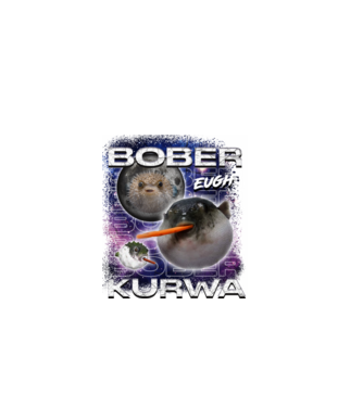 NEMBóber Kurwa pufferfish minta fekete pólón