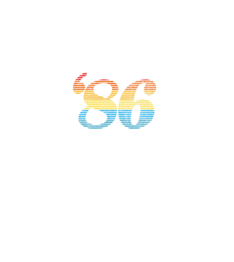 Retro szülinap 1986 minta fehér pólón