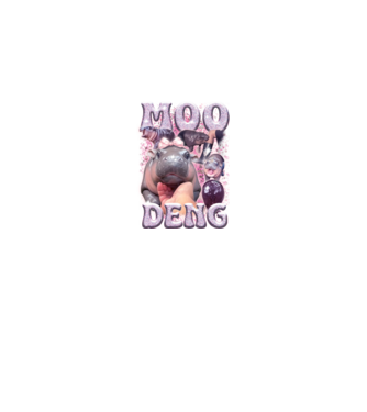 MOO DENG baby hippo minta királykék pólón